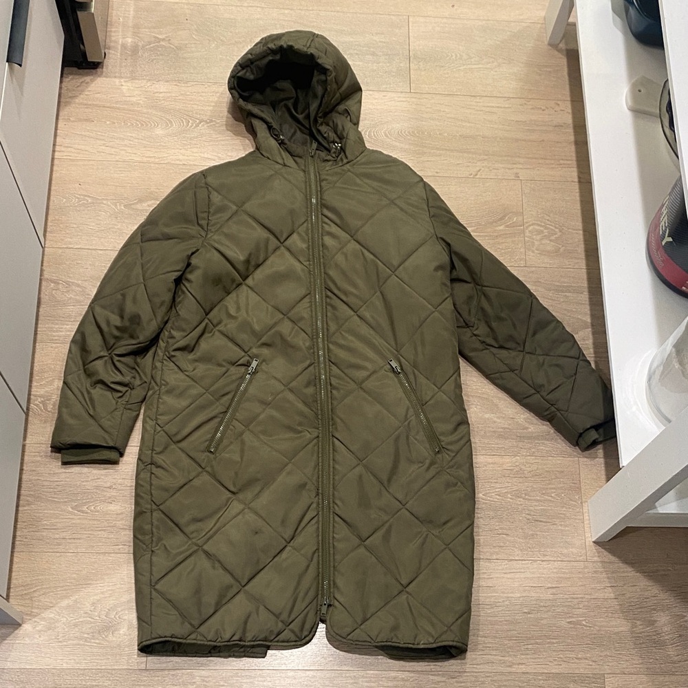 NVLT Olive Green Quilted Puffer Coat